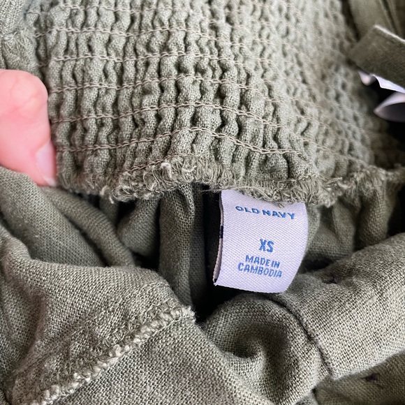 Old Navy Olive Green Linen Jumpsuit - Picture 6 of 6